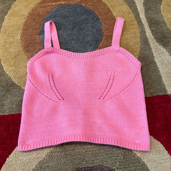 English Factory Pink Crop Sweater Tank Top Shirt Women’s Size Small - Picture 1 of 4